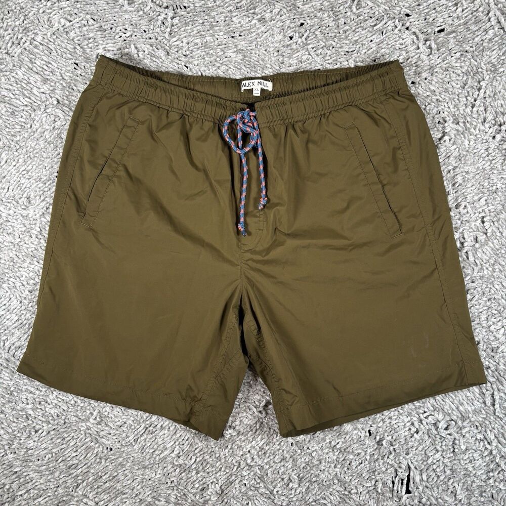 ALEX MILL Shorts Mens XL Brown Lined Hybrid Beach Summer Hiking Nature Stretch
